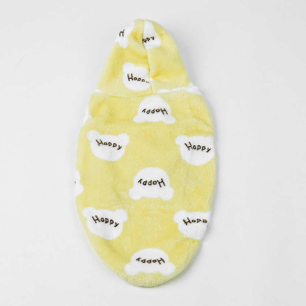 Happy Bear Pet Hoodie -Yellow 🐻❄️🌼