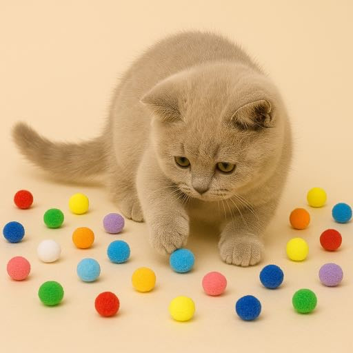 Soft Fluffball Cat Toy - 1pc