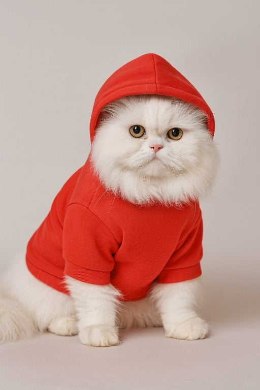 Plain Pet Hoodie - Red ❤️ 🐾