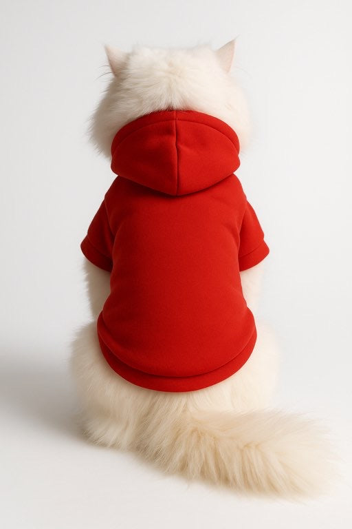 Plain Pet Hoodie - Red ❤️ 🐾