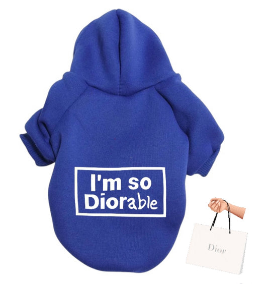 Diorable pet hoodie   Blue ๐