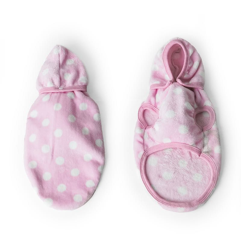 Polka dot hoodie with removable cap-
- Pinkš±š