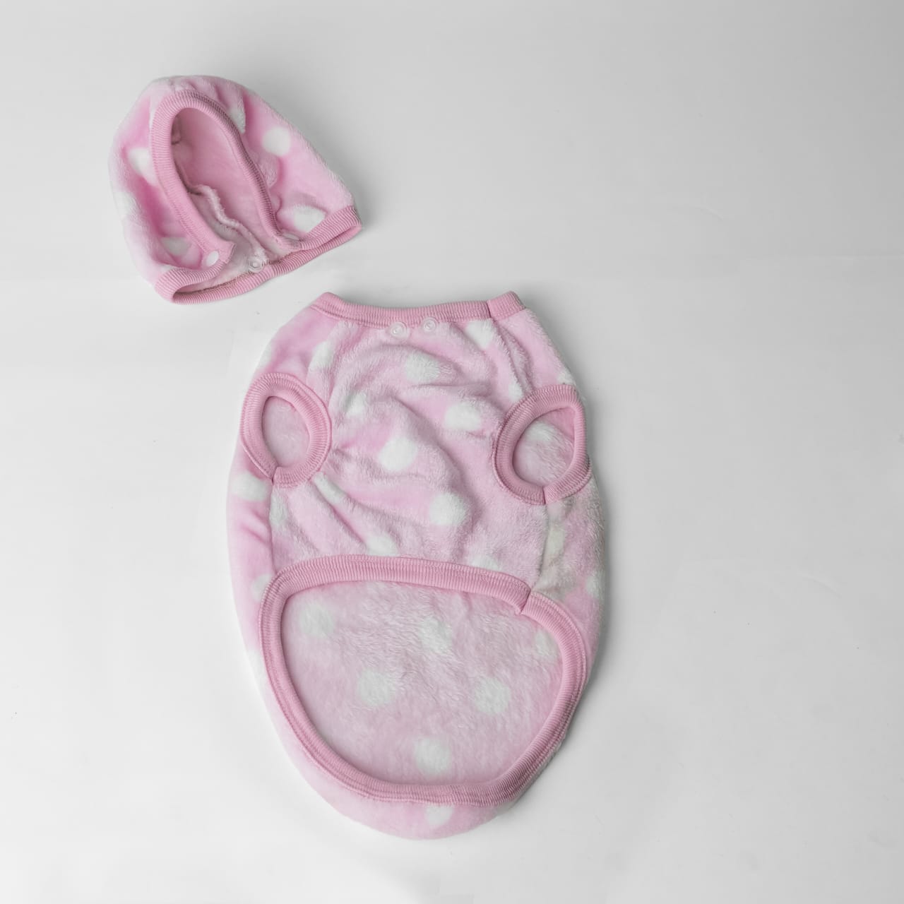 Polka dot hoodie with removable cap-
- Pinkš±š