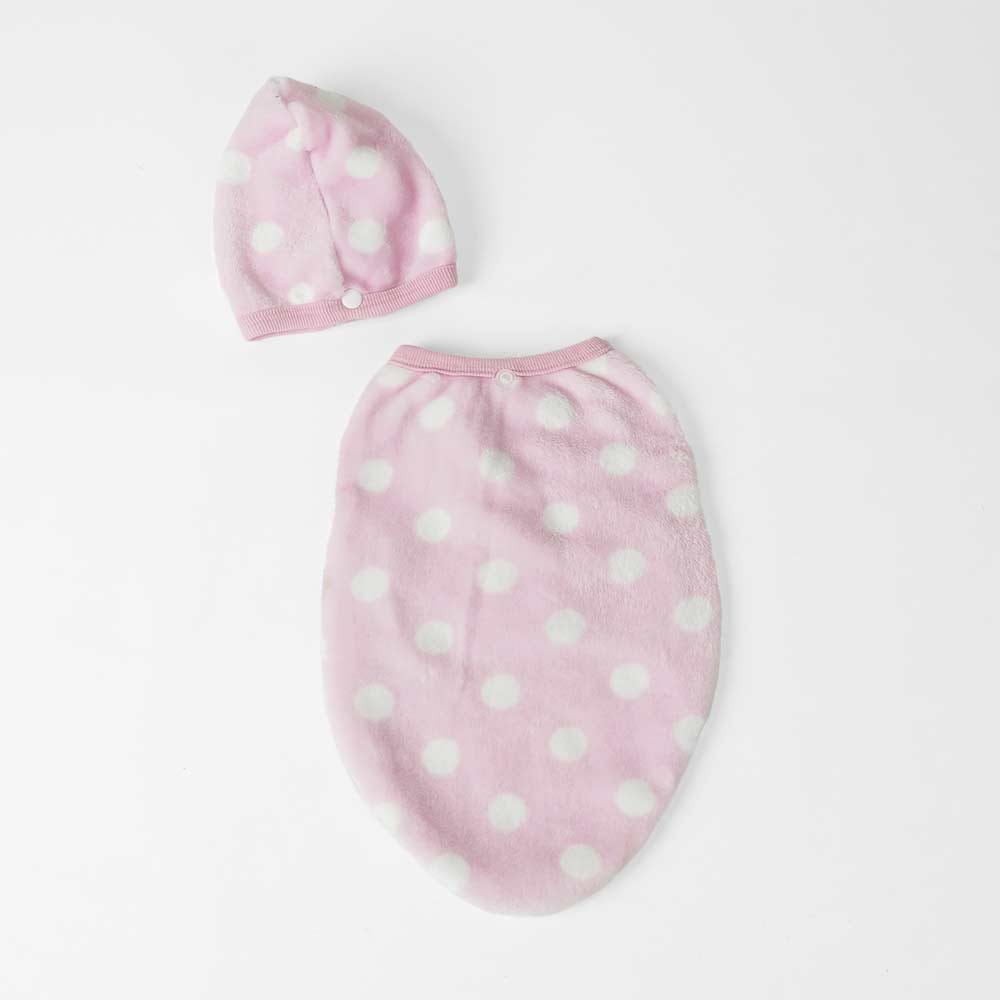 Polka dot hoodie with removable cap-
- Pinkš±š