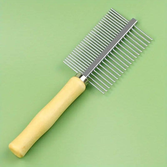2 in 1 stainless steel pet comb detangler
