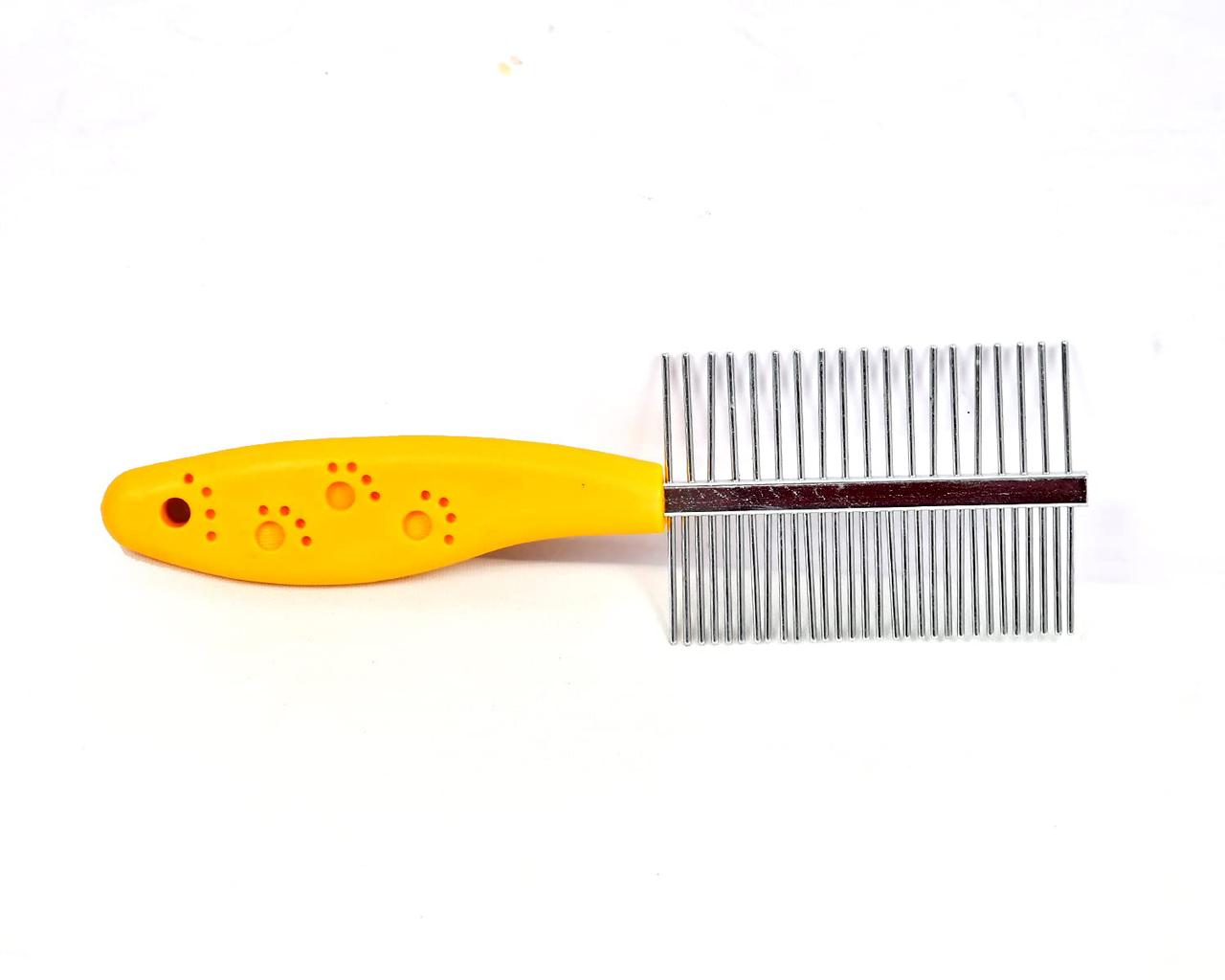 πΎ Pawfect comb | Double sided stainless steel | Yellow