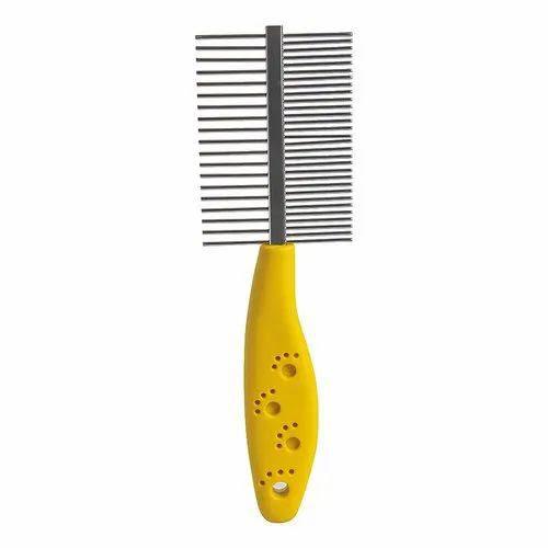 πΎ Pawfect comb | Double sided stainless steel | Yellow