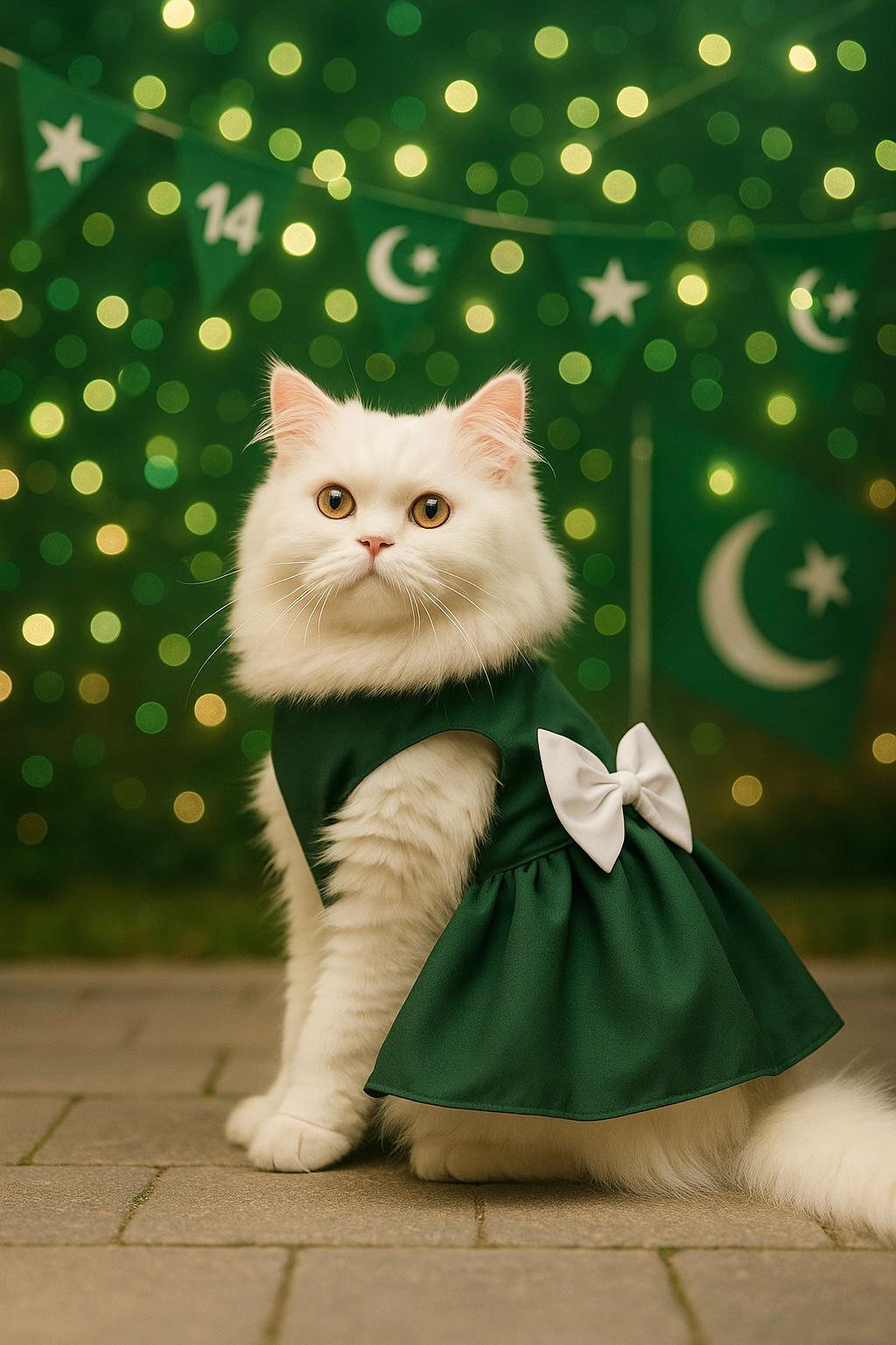 Green Whisker Pet Frock