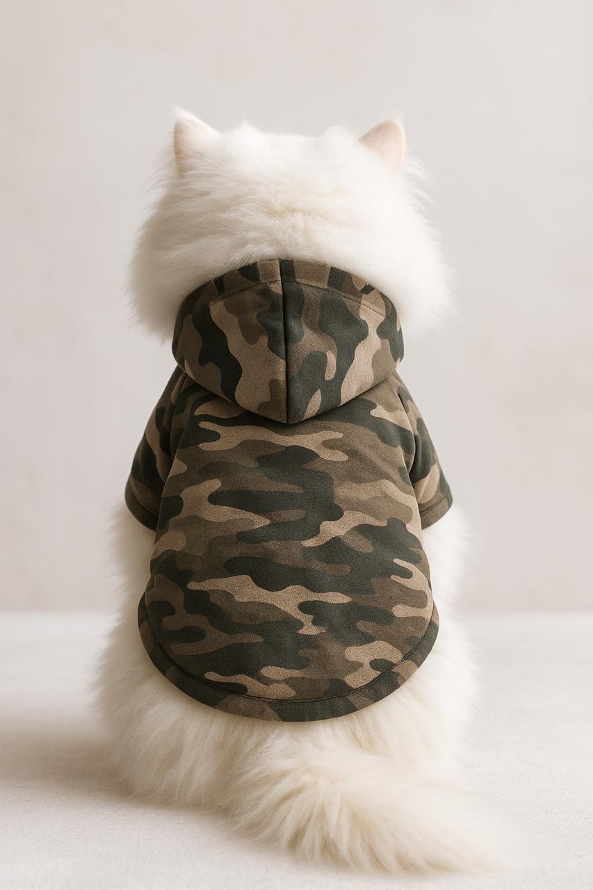 Camouflage Pet Hoodie – Brown 🐾
