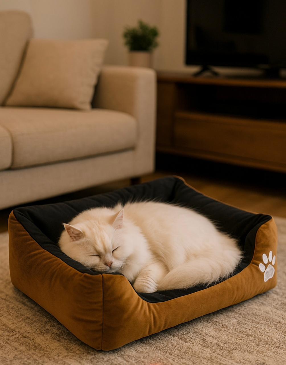 Comfy paw pet bed - XL - For cats & Small breed dogs | Brown and Black