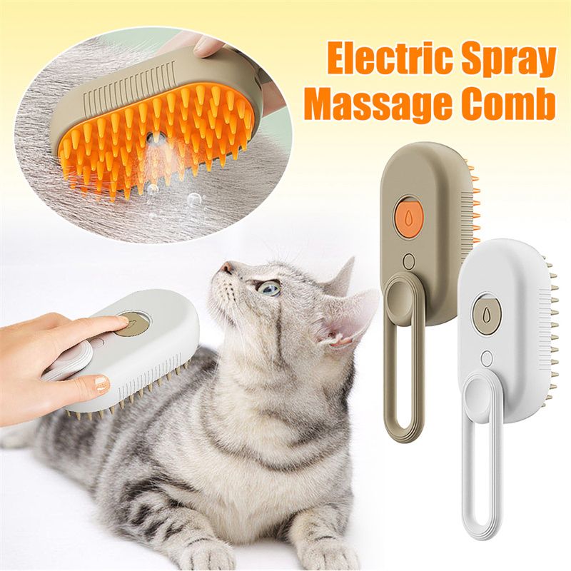 3-in-1 Steam Pet Grooming Brush with Handle ๐พ