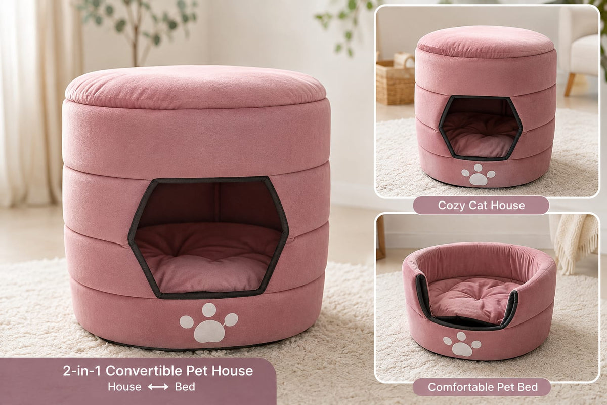 Cucoon Convertible Pet House – Cat House with Cushion