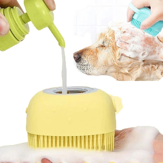 Pet Bath Glove | Easy pet cleaning | Shampoo container
