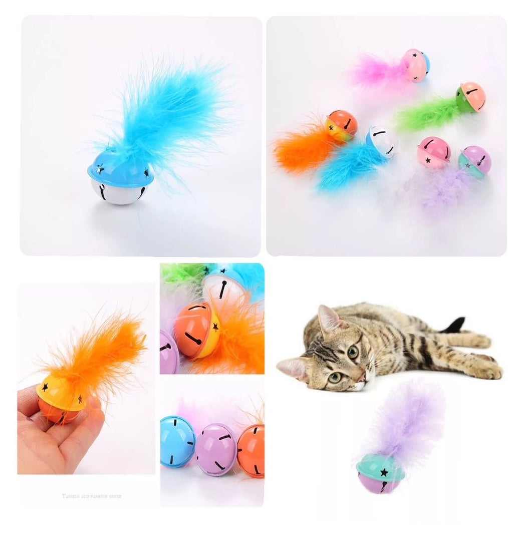 Feathers bell cat toy - stainless steel