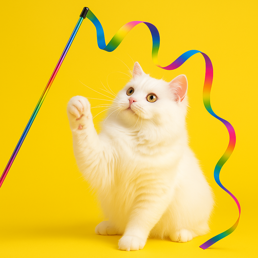 Rainbow cat toy stick 🌈