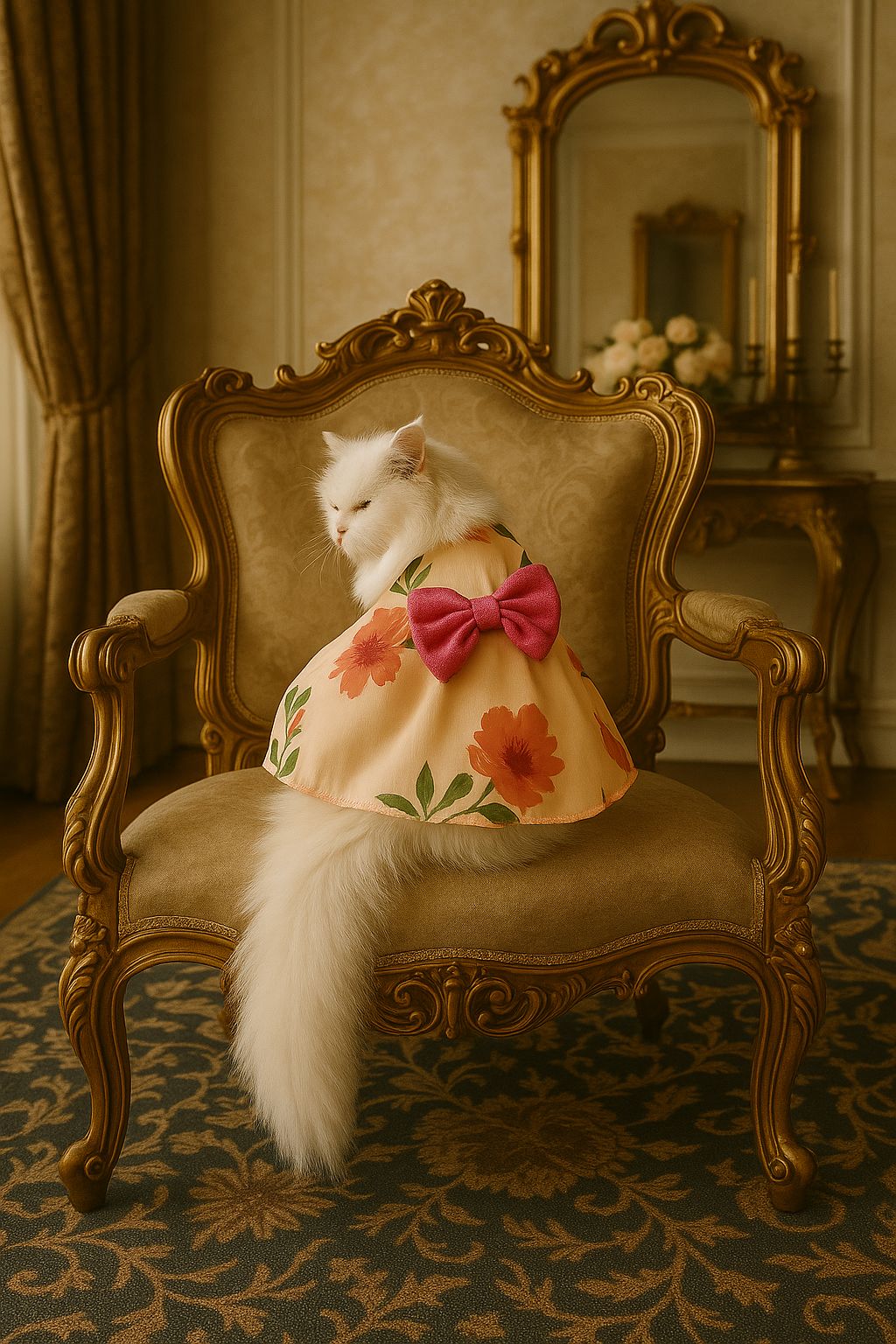 Mom & Cat duo - Peach blossom pet frock 🌺