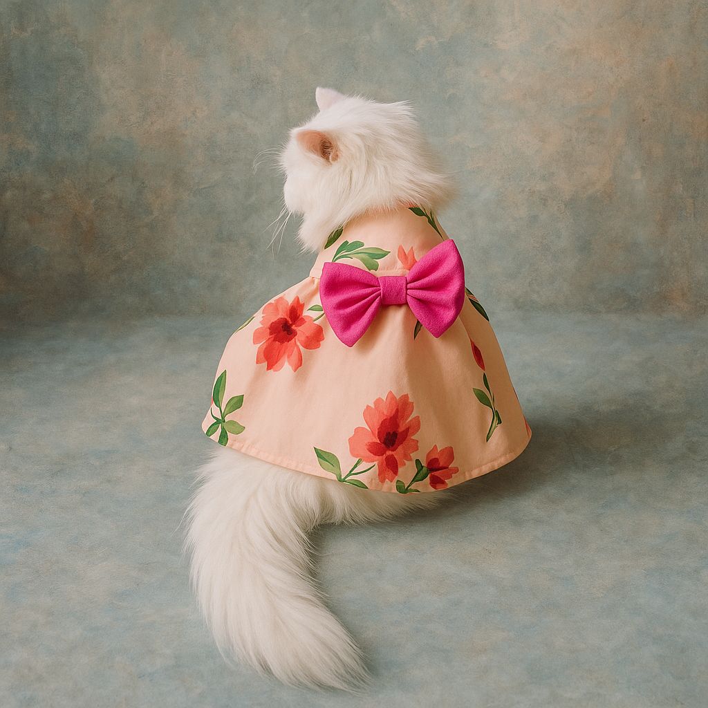 Mom & Cat duo - Peach blossom pet frock 🌺