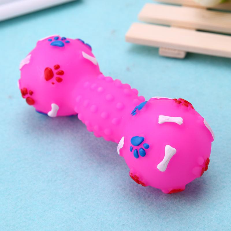 Dumbbell Squeaky Dog Toy.