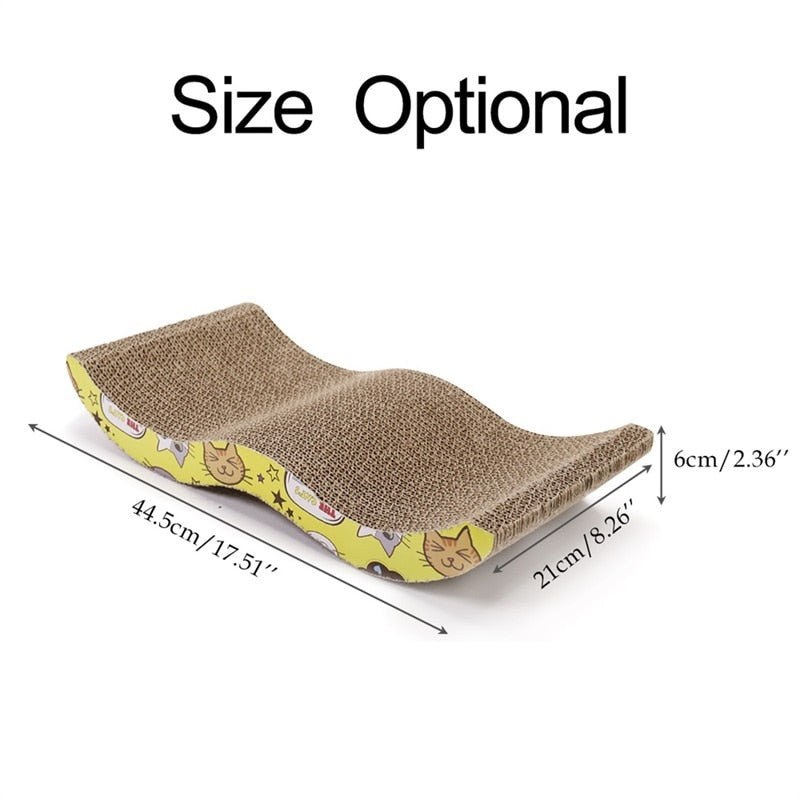 Wavy Cat Scratcher With Free Catnip packet Pet Toy.