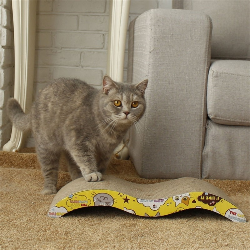 Wavy Cat Scratcher With Free Catnip packet Pet Toy.