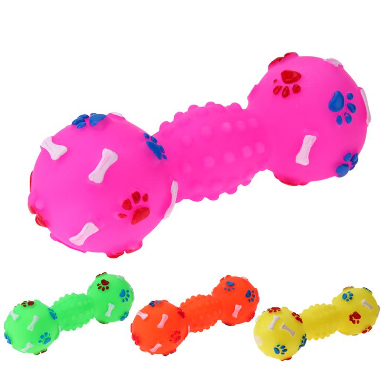 Dumbbell Squeaky Dog Toy.