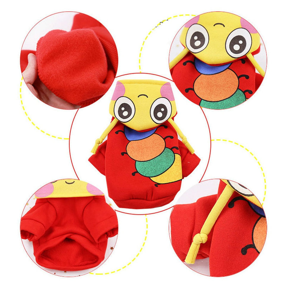 Caterpillar Pet Hoodie - Winter