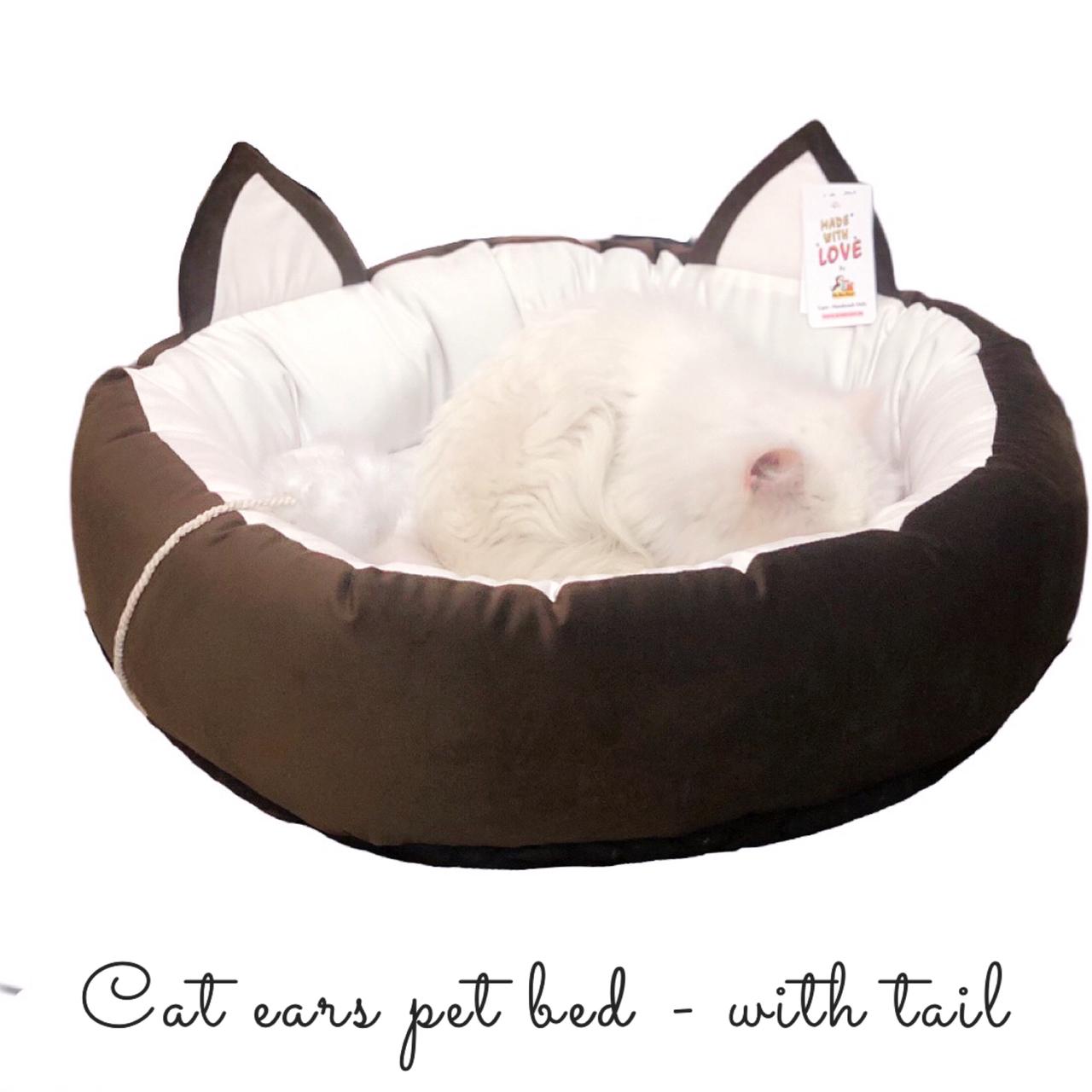 Cat Ears Pet Bed with Tail_