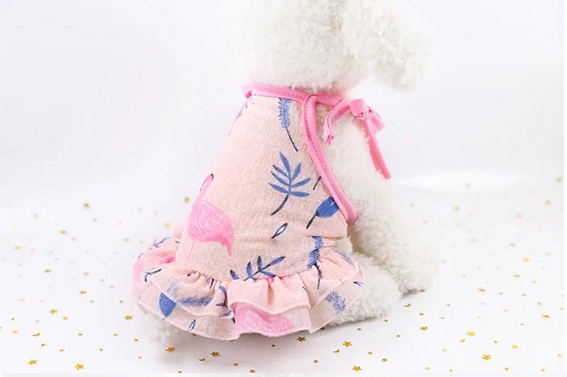 Floral flamingo pet frock - Summer