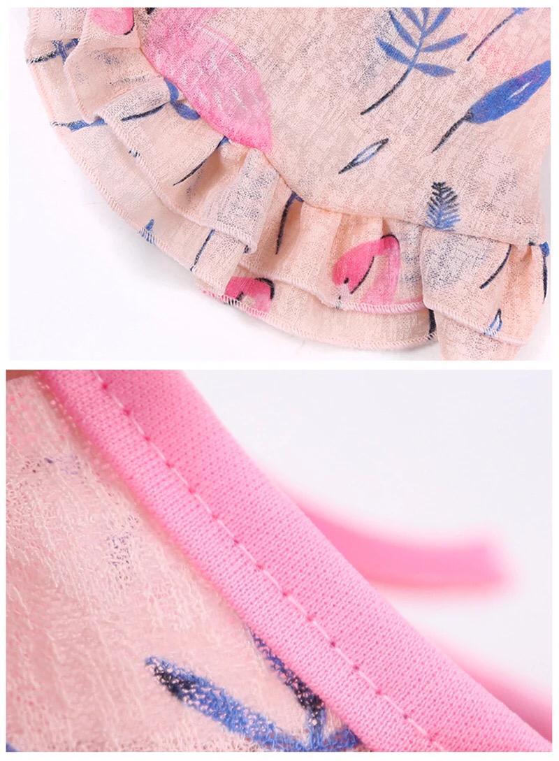 Floral flamingo pet frock - Summer