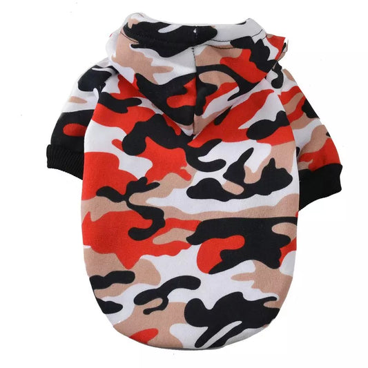 Camouflage pet hoodie | Red