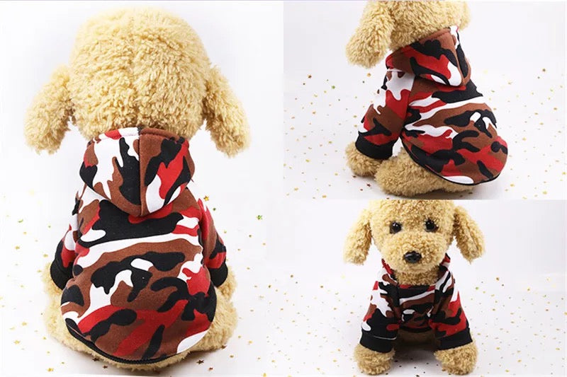 Camouflage pet hoodie | Red