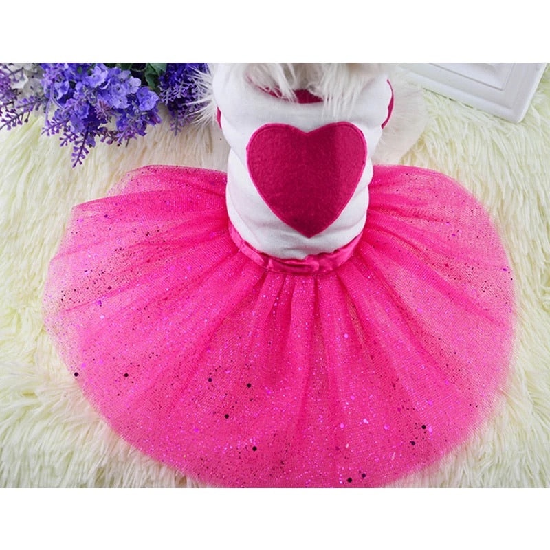 Heart shimmer pet frock
