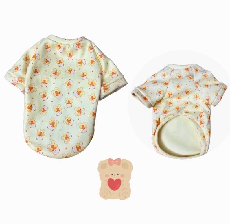 Heart bear pet sweater š§øš Yellow