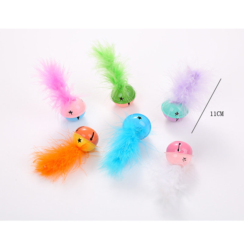 Feathers bell cat toy - stainless steel