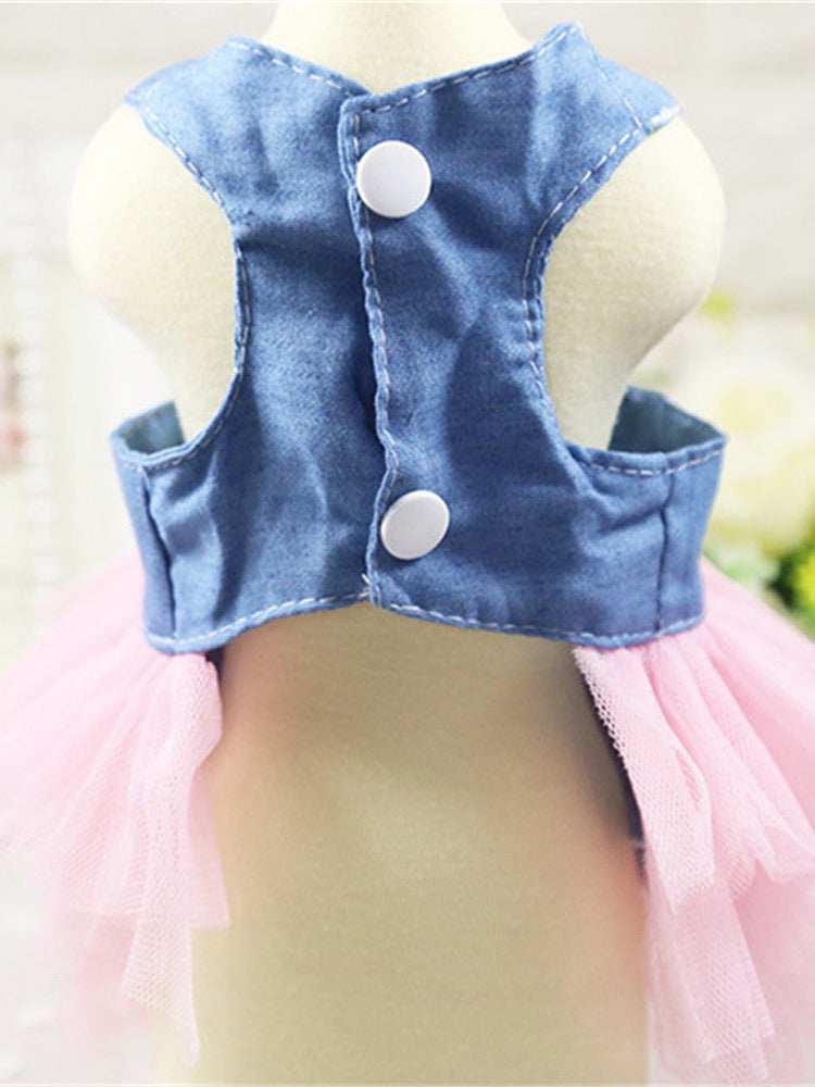 Denim pet frock
