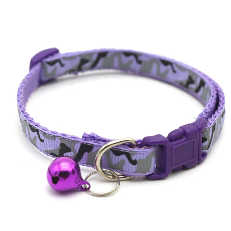 Camouflage Pet Collar with Bell