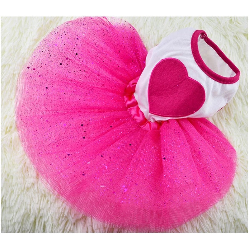 Heart shimmer pet frock