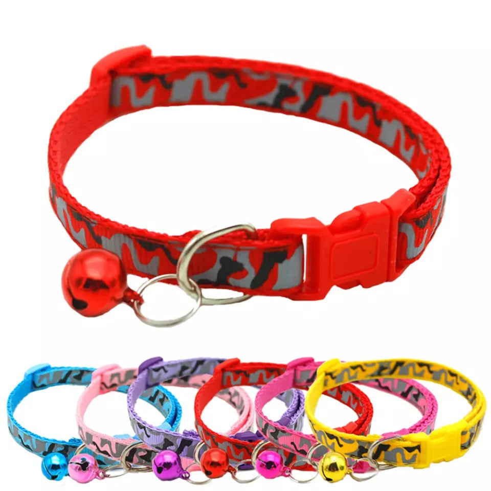 Camouflage Pet Collar with Bell