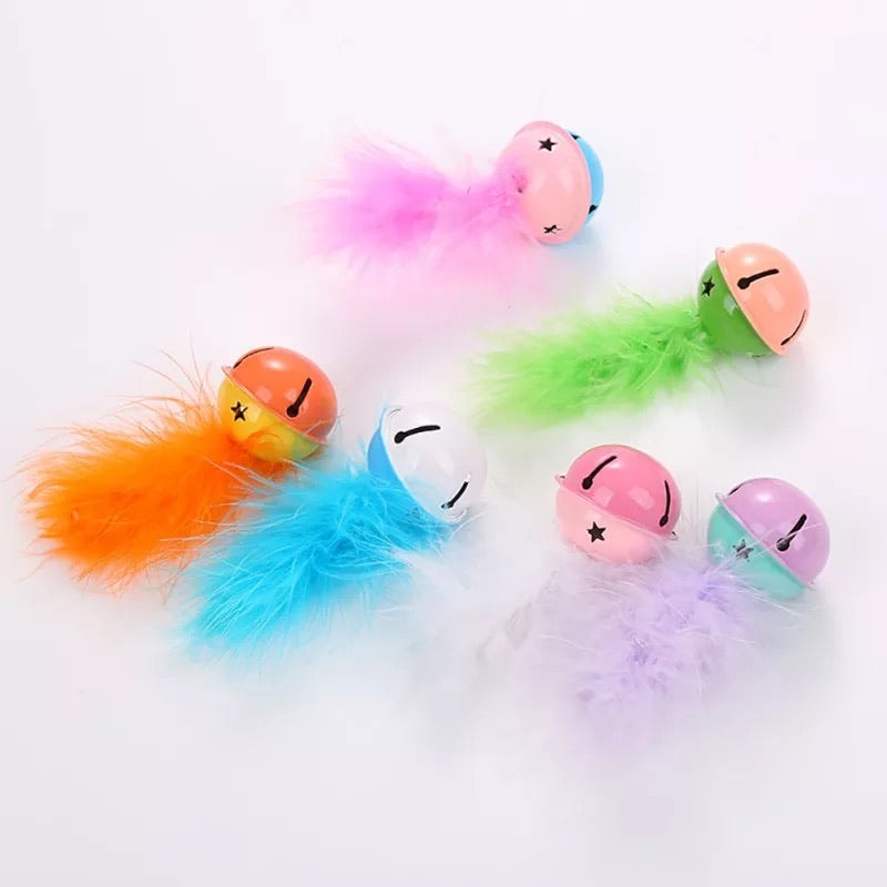 Feathers bell cat toy - stainless steel