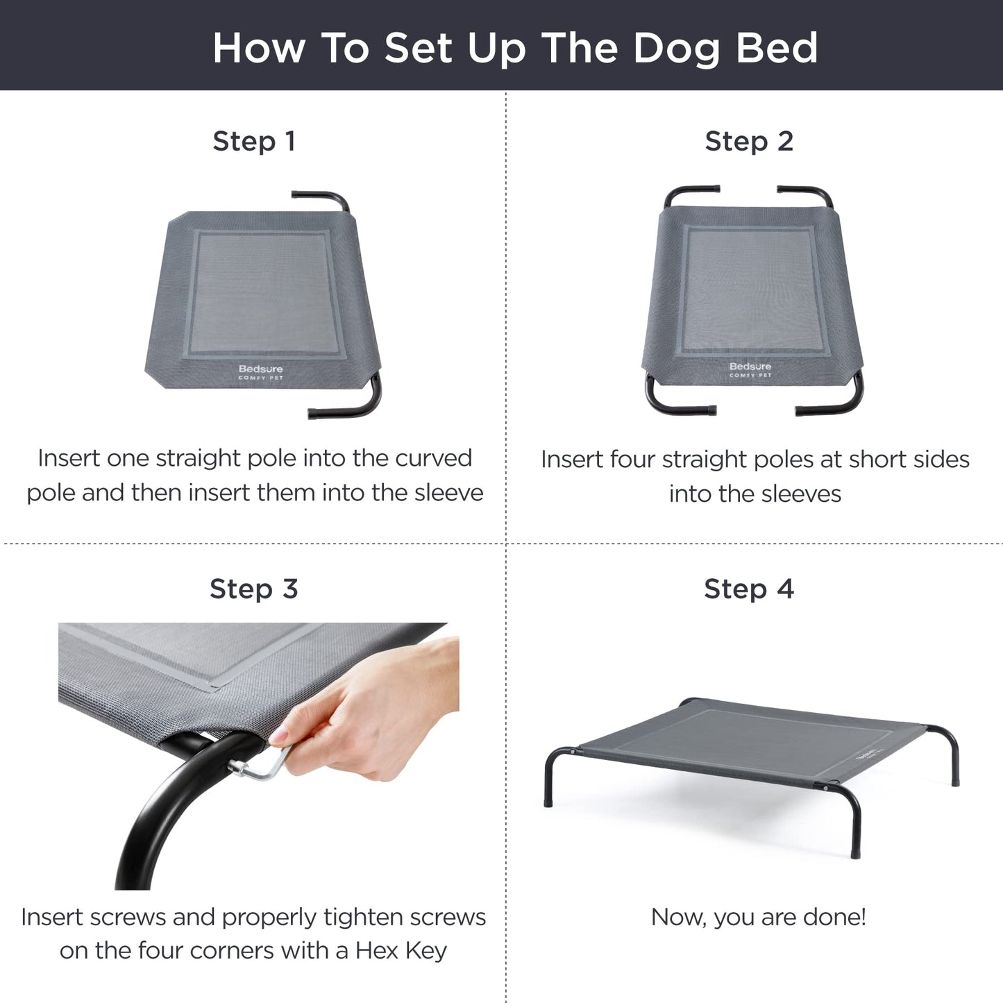 Elevated pet bed for cats and dogs