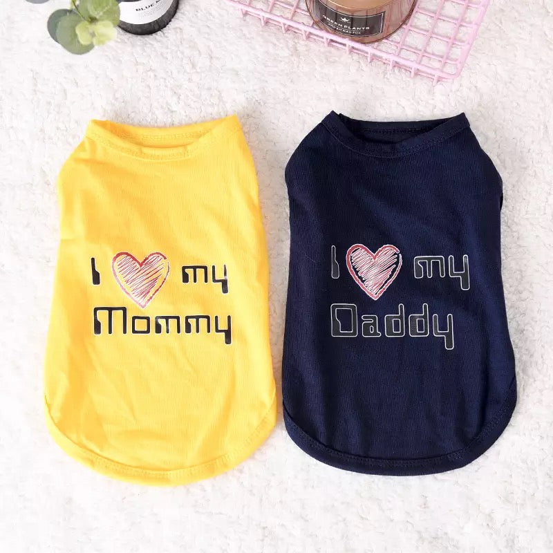 I love daddy shirt/ I Love mommy shirt