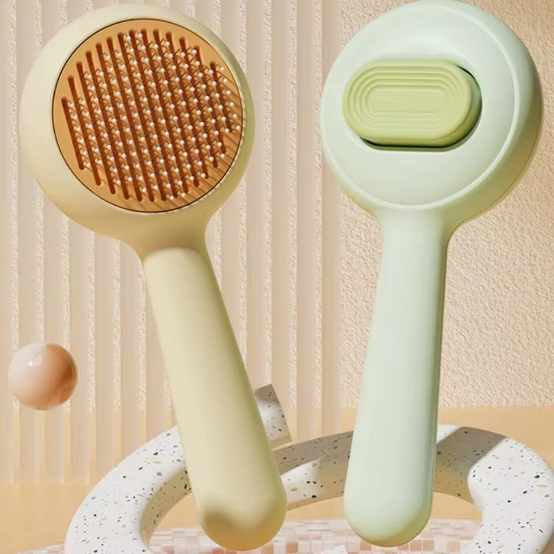 Purry Pet Grooming Brush -  Button Press cute Design