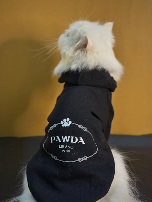 Pawda Milano Pet Hoodie   🖤 Black 🐾