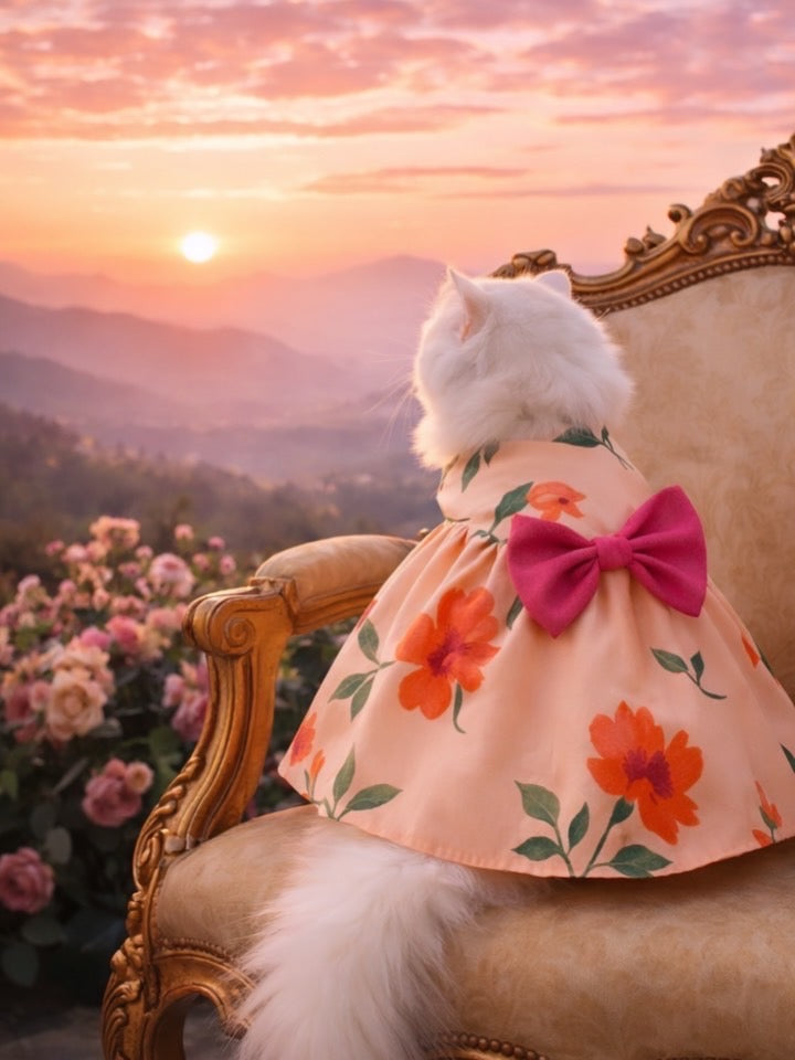 Peach blossom pet frock 🌺