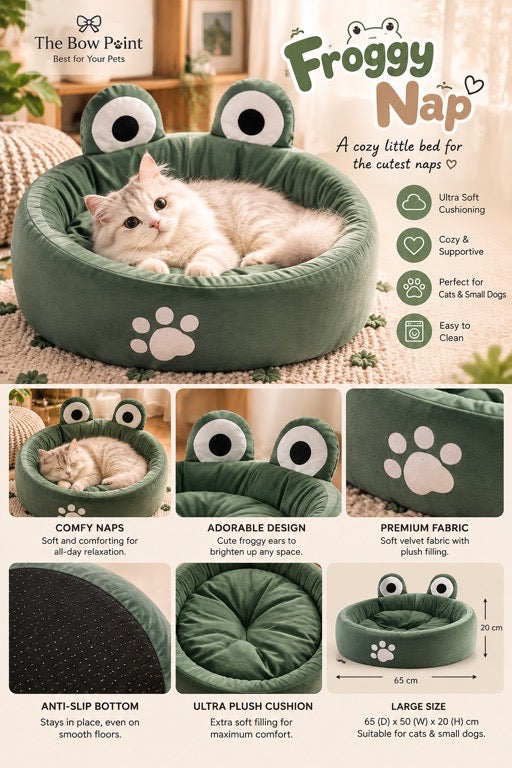 Froggy Nap Pet Bed 🐸