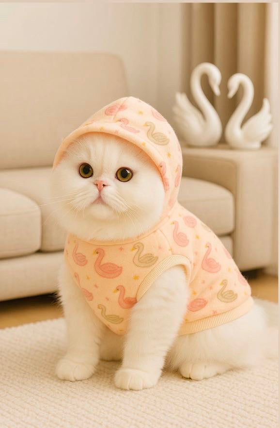 Swan Pet Hoodie- peach 🍑 🦢