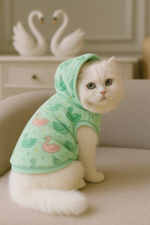 Swans Pet Hoodie Sea green  🦢🩷 🌊