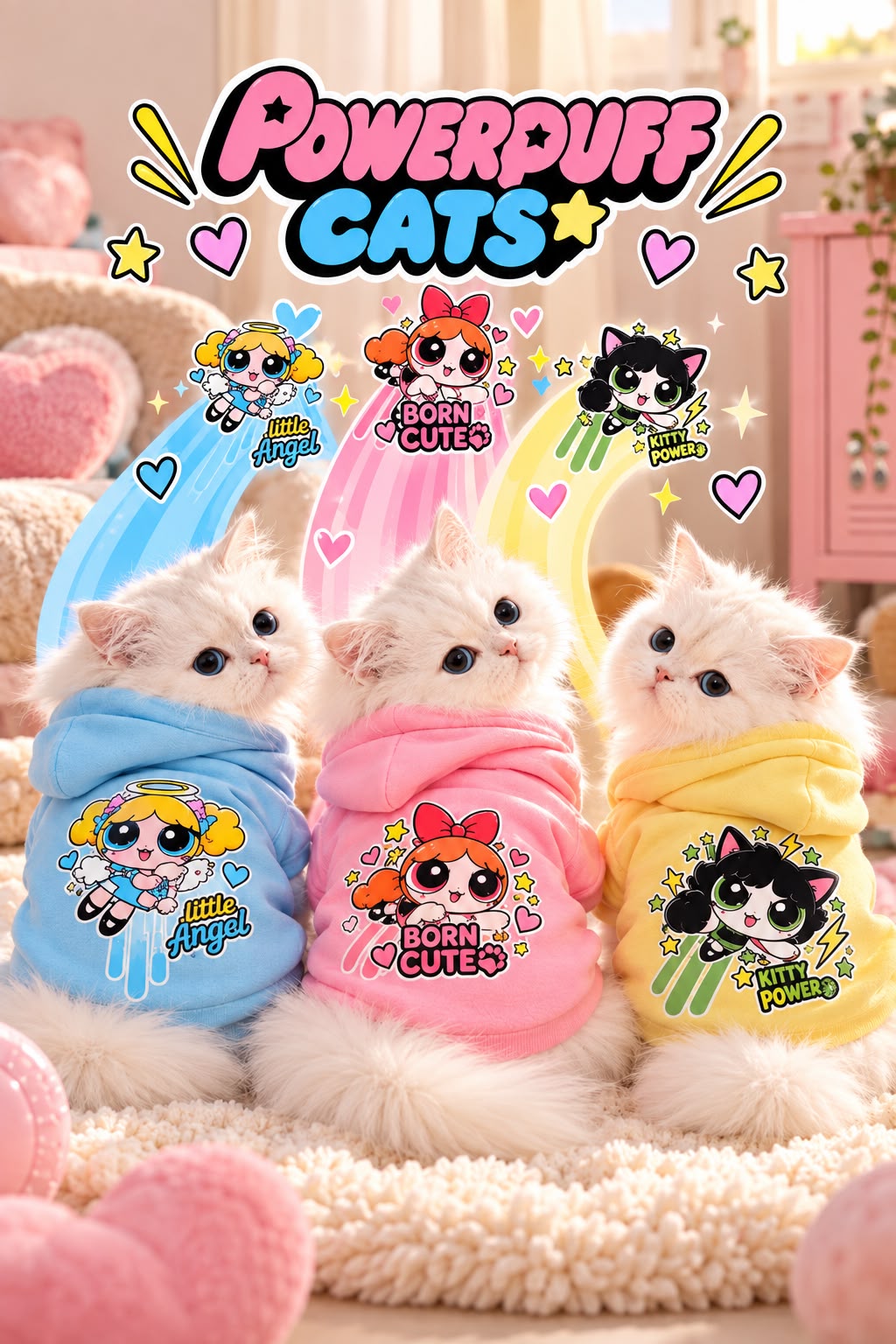 ⚡ Blossom 🌸 Powerpuff Cats Collection - Limited edition