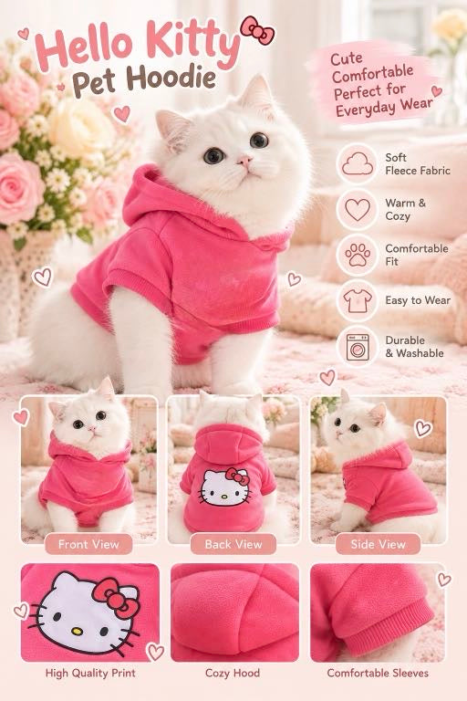 Hello kitty Pet Hoodie 💗🎀