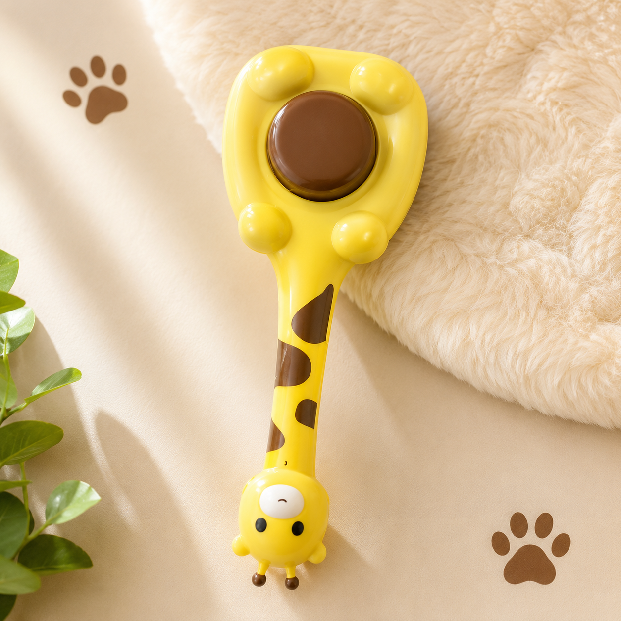 Purry Pet Grooming Brush -  Button Press cute Design